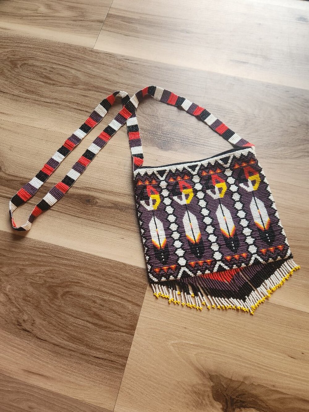 Handmade Beaded Boho Purse with Fringe